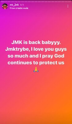 “I’m Emotionally Down” – BBNaija Star, JMK Cries After Losing Properties And Certificates During Fire Outbreak At Her Residence
