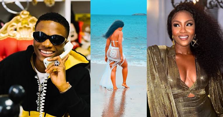 “Baba nla leave her oo” – Fans react to Wizkid’s suggestive comment on actress Osas Ighodaro’s beach photo