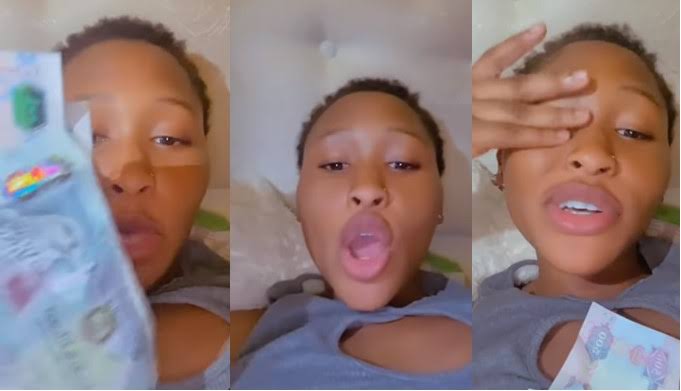 Lady flaunts foreign currency someone’s boyfriend gave her for visiting him